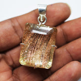 104.45 Ct CERTIFIED Natural SUNSTONE Gems 925 Sterling Silver Pendant For Gift