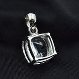 30.74 Ct Silver White Natural Sapphire Square Cut Pendant Gemstone CERTIFIED