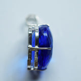 103 Ct 925 Sterling Silver Pendant BLUE Topaz Natural Certified Gems For Gift