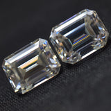 CERTIFIED Moissanite Emerald Cut 5x7 MM VVS1 D Color Pair Loose Gemstone 2 Pcs