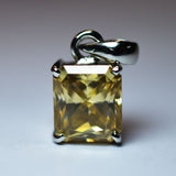 14 Ct Synthetic Champagne Moissanite CERTIFIED 925 Sterling Silver Gems Pendant