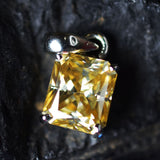 14 Ct Synthetic Champagne Moissanite CERTIFIED 925 Sterling Silver Gems Pendant