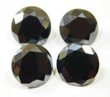 Synthetic Black Moissanite Round 8.10 mm Size 12 Carat Loose Gemstones 4 Stones