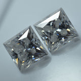 CERTIFIED 10.58 Ct Moissanite Pair Loose Gemstone 2 Pcs VVS1 D Color Square Cut