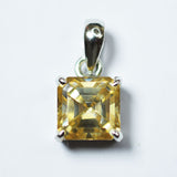 Synthetic Champagne Moissanite 13.9Ct CERTIFIED 925 Sterling Silver Gems Pendant