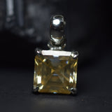 Synthetic Champagne Moissanite 13.9Ct CERTIFIED 925 Sterling Silver Gems Pendant