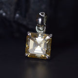 Synthetic Champagne Moissanite 13.9Ct CERTIFIED 925 Sterling Silver Gems Pendant