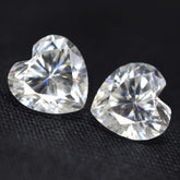 Moissanite Pair Loose Gemstone CERTIFIED 9x9 mm VVS1 D Color Heart Shape 2 Pcs