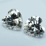 Moissanite Pair Loose Gemstone CERTIFIED 9x9 mm VVS1 D Color Heart Shape 2 Pcs