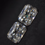 Moissanite Pair Loose Gemstone CERTIFIED 12x10 MM VVS1 D Color Radiant Cut 2 Pcs