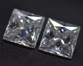 Moissanite Pair Gemstone CERTIFIED 5.5x5.5 MM VVS1 D Color Square Shape 2 Pcs