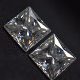 Moissanite Pair Gemstone CERTIFIED 5.5x5.5 MM VVS1 D Color Square Shape 2 Pcs