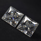 Moissanite Pair Gemstone CERTIFIED 5.5x5.5 MM VVS1 D Color Square Shape 2 Pcs