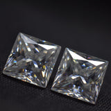 Moissanite Pair Gemstone CERTIFIED 5.5x5.5 MM VVS1 D Color Square Shape 2 Pcs