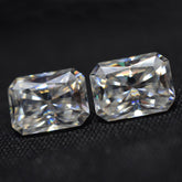 7.02 Carat Moissanite Gemstone 10x8 MM VVS1 D Color Pair Radiant Cut CERTIFIED