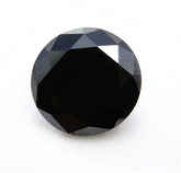 natural black moissanite round loose gemstone front view