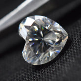 10 mm certified heart cut moissanite loose gemstone front view