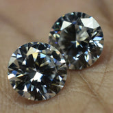 round cut moissanite loose gemstone pair certified