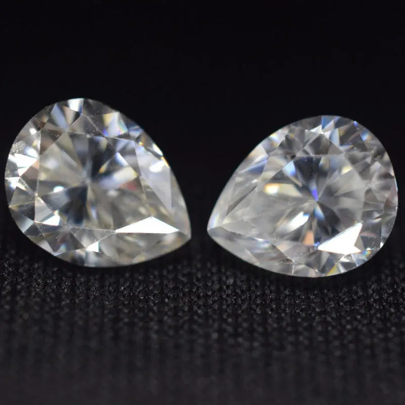 certified moissanite pair pear cut gemstone