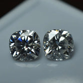 certified moissanite cushion gem pair 8.36 ct d color