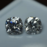 certified moissanite cushion gem pair 8.36 ct d color