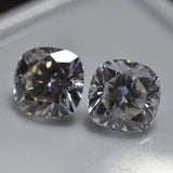 certified moissanite cushion gem pair lab created stones