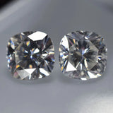 certified moissanite cushion gem pair excellent cut
