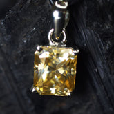 Champagne 14Ct Moissanite 925 Silver Emerald Gift Pendant Front