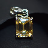 Yellow Rutilated 925 Sterling Silver Pendant Natural 80.35 Ct Square Certified