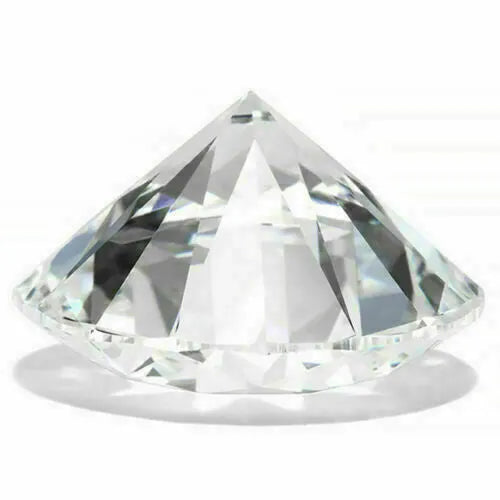 9.5 mm certified round synthetic moissanite gemstone front view