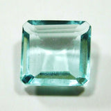 Blue Aquamarine 6.35 Carat Square Cut Stone - GIR Certified, Clarity Enhanced