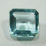 Certified Square Aquamarine 5.30 Ct on White Surface Close-Up