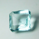 Aquamarine Gemstone 5.30 Ct Square Shape Displayed on White Background