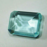 Blue Aquamarine 8 Ct Lab Created Gemstone Excellent Cut Quality on White Surface