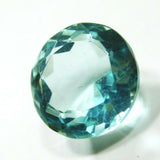 Lab Created Aquamarine Gemstone 8.52 Ct Round Shape Eye Clean on White Background
