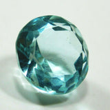 Round Cut Blue Aquamarine 8.52 Ct Lab Created Loose Gemstone Displayed on White Background