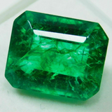 Translucent green emerald side angle view