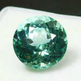 6.50 carat round cut bluish-green grandidierite, certified loose gemstone.