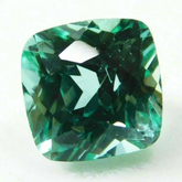 3 carat bluish-green natural grandidierite, square shape, certified loose gemstone.
