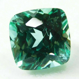 3 carat bluish-green natural grandidierite, square shape, certified loose gemstone.