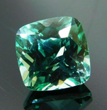 Natural grandidierite, 3 ct square cut, bluish-green, certified gemstone.