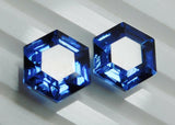 Certified 20.15 ct natural blue sapphire pair, fancy cut, loose gemstones.
