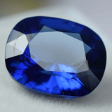 Loose AA+ certified cushion cut Ceylon blue sapphire, 8.10 ct natural gemstone.