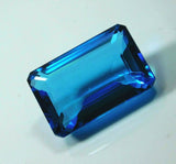Eye Clean Aquamarine Emerald Cut Gemstone for Jewelry Making on white background