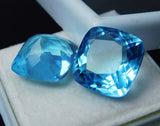 Pair of Natural Blue Aquamarine Gemstones - 25 Ct, Clarity Enhanced, Eye Clean