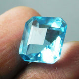 Natural Blue Aquamarine Loose Gemstone on Hand - Excellent Cut and Clarity