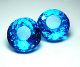 106 Carat Certified Natural Aquamarine Gemstone Pair on White Background Round Cut