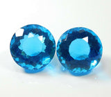 Translucent Ocean Blue Aquamarine Gemstones Pair Certified 106 Ct
