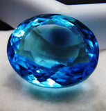 Natural Aquamarine Loose Gemstone in Oval Cut - Displayed on White Box, Excellent Clarity