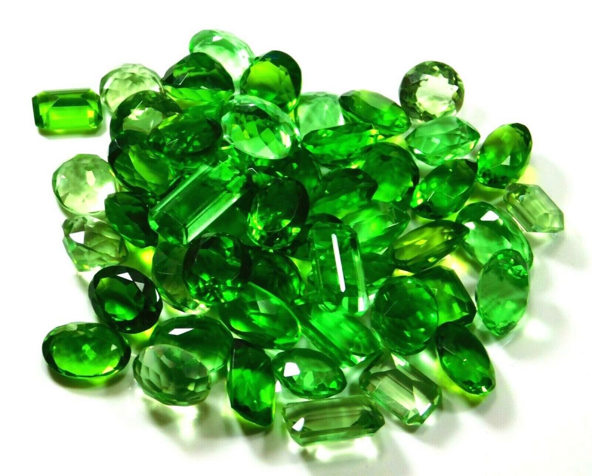 Certified 100 Ct Peridot Lot – Natural Green Mixed Shape Ring Size Loose Gemstones